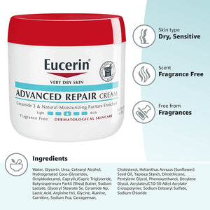 Eucerin Advanced Repair Creamwith Ceramide 3 & Natural Moisturizing Factors 454 g
