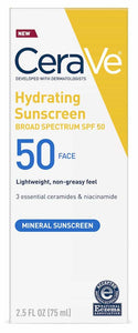 Cerave Hydrating Mineral sunscreen Broad Spectrum SPF 50 Buy Online in UAE