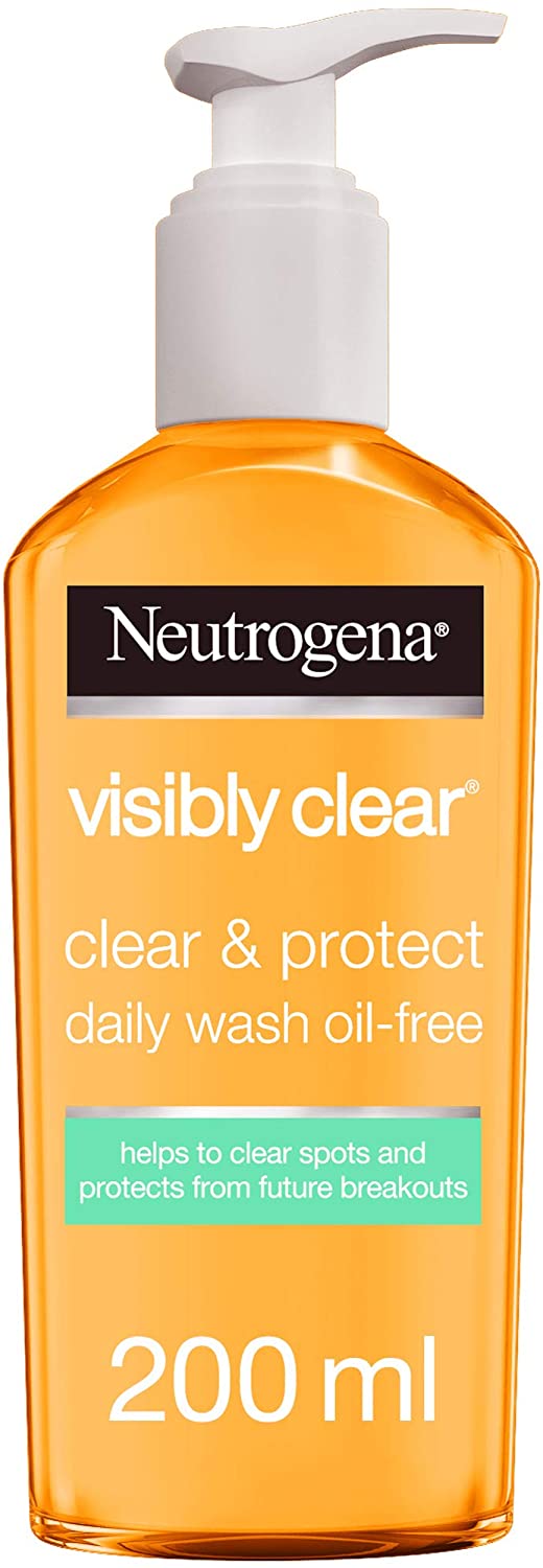 Neutrogena, Facial Wash, Visibly Clear, Clear & Protect, Oil-free, 200ml