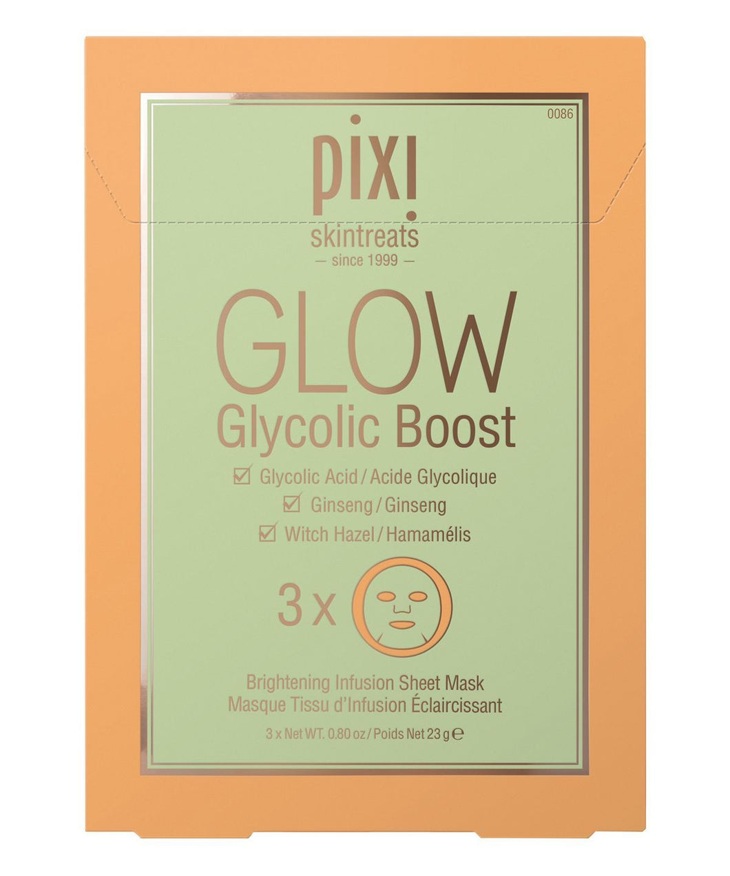 PIXI GLOW Glycolic Boost Brightening Infusion Sheet Mask( 3 x 23g ) - Nyasia.ae
